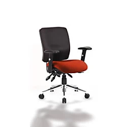 Dynamic Independent Seat & Back Task Operator Chair Height Adjustable Arms Chiro Black Back, Tabasco Red Seat Medium Back