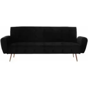 Premier Housewares - Sofa Bed 3 Seat Sofa Sofa Bed Double Adult Futon Fabric Sofa Bed Fabric Black Velvet Sofa for Bedroom Sofa Beds w209 x d83 x h83