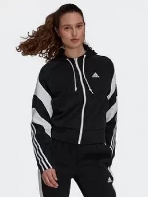 adidas Sportswear Colorblock Full-zip Jacket, Blue, Size 2XL, Women