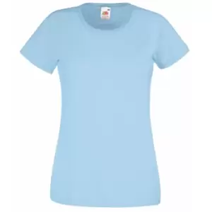 Fruit Of The Loom Ladies/Womens Lady-Fit Valueweight Short Sleeve T-Shirt (Pack Of 5) (L) (Sky Blue)