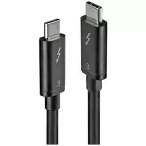 LINDY Thunderbolt cable Thunderbolt 3 USB-C plug, USB-C plug 0.80 m Black 41558