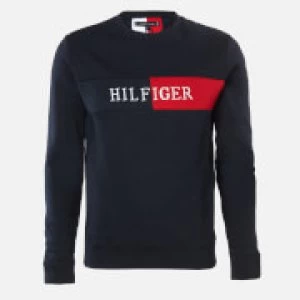 Tommy Hilfiger Mens Intarsia Sweatshirt - Desert Sky - XXL