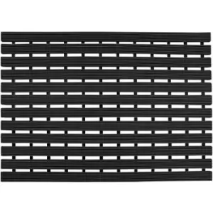 Non-Slip Slatted Shower Mat in Black - size - color Black