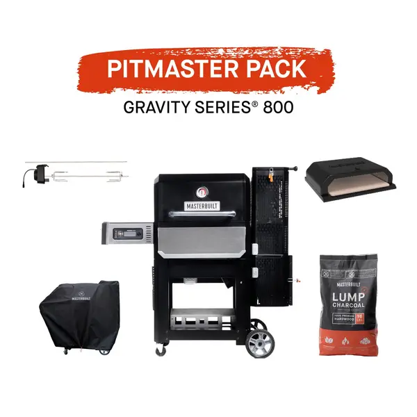 Masterbuilt Gravity Series 800 Charcoal BBQ Grill with Pitmaster Pack