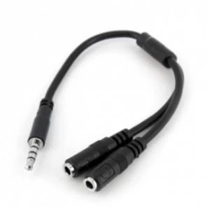 Startech Headset Adapter for Headsets with Separate HeadphoneMic Plugs 3.5mm 4 position to 2x 3 position 3.5mm