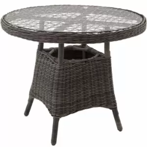 Tectake Aluminum Garden Table With Removable Glass Top (91X73.5cm) Grey