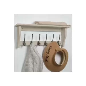 The Studley Company - Linton 6 Hook Hat & Coat Shelf - French Grey