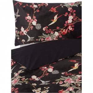 Biba Erica Blossom Velvet Pillowcase Pair - Black