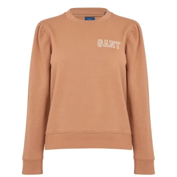 Gant Gant Graphic Puff Sleeve Crew Neck Sweatshirt - Brown