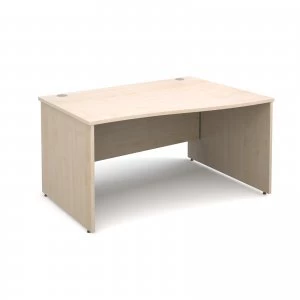 Maestro 25 PL Right Hand Wave Desk 1400mm - Maple Panel Leg Design