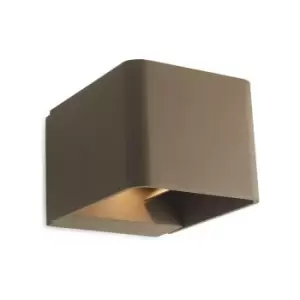 Leds-C4 Wilson - Outdoor LED Up Down Wall Light Brown 855lm 3000K IP65