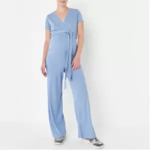 Missguided Maternity Ribbed Jumpsuit - Blue