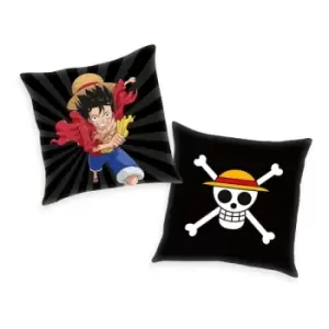 One Piece Pillow Skull & Monkey D. Luffy 40 x 40 cm