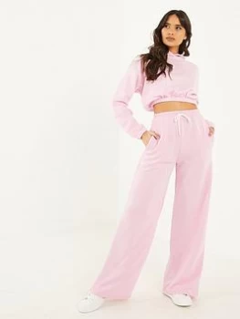 Quiz Pink High Waist Palazzo Joggers - S