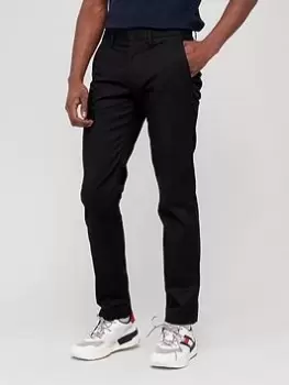 Tommy Hilfiger Straight Fit Denton 1985 Pima Cotton Chinos, Black, Size 36, Inside Leg Regular, Men