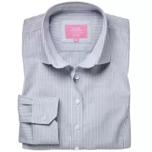 Brook Taverner Womens/Ladies Mirabel Striped Oxford Stretch Shirt (12 UK) (Silver Grey)