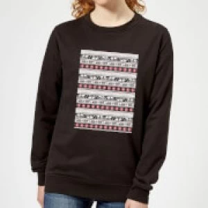 Star Wars AT-AT Pattern Womens Christmas Sweatshirt - Black - XXL