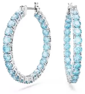 Swarovski 5647446 Matrix Hoop Round cut, Blue, Rhodium Jewellery