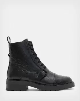 AllSaints Donita Crocodile Leather Boots