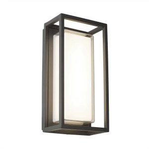 Integrated LED Outdoor Wall Light Dark Grey, Opal White IP44