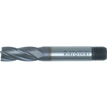 8.00MM HSS-Co 8% Threaded Shank Multi Flute End Mills - TiCN Coated - Swisstech