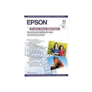 Epson Premium A3 250gm2 Glossy Photo Paper White 1 Pack of 20 Sheets