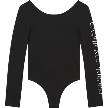 Calvin Klein Jeans Shadow Long Sleeve Bodysuit - CK BLACK BEH