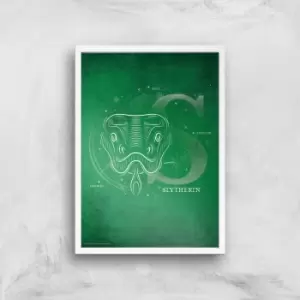 Harry Potter Slytherin Giclee Art Print - A2 - White Frame