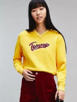 Tommy Jeans V-Neck Sweatshirt - Yellow