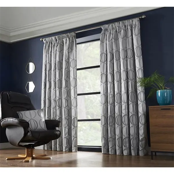 Other Omega Multi Yarn Fully Lined Pencil Pleat Curtains - Silver 9