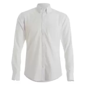 Kustom Kit Mens Long Sleeve Oxford Twill Shirt (14.5) (White)