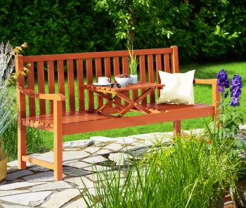 Wooden Garden Bench - Immersible Table - FSC -Certified Eucalyptus Wood