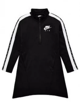 Nike Sportswear Air Older Girls 1/2 Zip Dress - Black