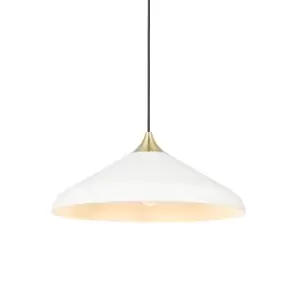 Milan Single Pendant Ceiling Lamp, Warm White, Brushed Brass Plate