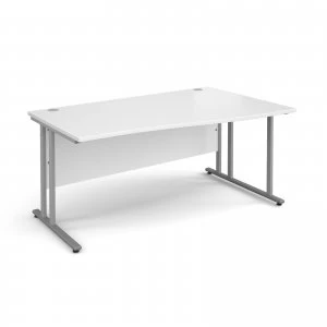 Maestro 25 SL Right Hand Wave Desk 1600mm - Silver Cantilever Frame w