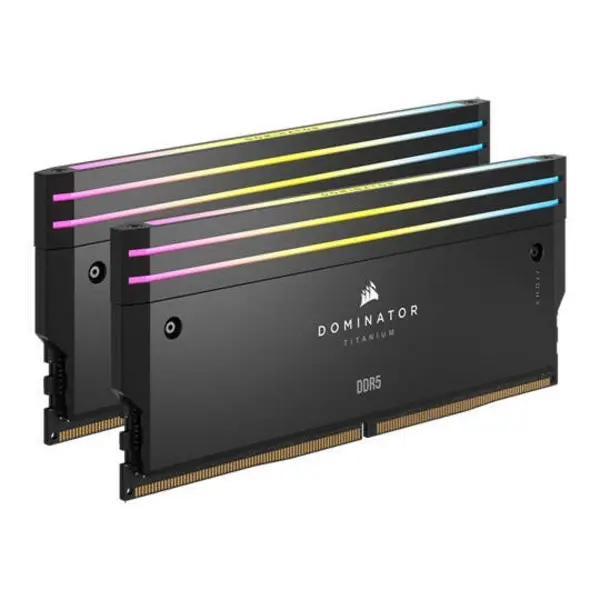 Corsair DOMINATOR TITANIUM RGB 32GB (2x16GB) DDR5 DRAM 6400MT/s CL32 Intel XMP Memory Kit — Black - CMP32GX5M2B6400C32