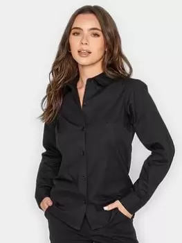 PixieGirl Petite Fitted Cotton Shirt, Black, Size 14, Women