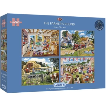 The Farmer's Round Jigsaw Puzzle - 4x500 Pieces