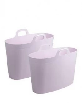 Wham 40 Litre Flexi Laundry Storage Bags (Set Of 2) - Pastel Pink