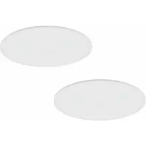 Loops - 2 pack 600mm Modern Ceiling Light White Slim Round Low Profile 36W LED 4000K