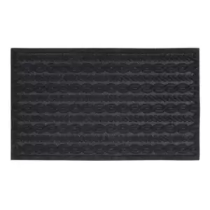 JVL 45 x 75cm Braided Scraper Door Mat - Charcoal