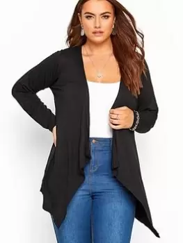 Yours Waterfall Cardigan - Black, Size 20, Women