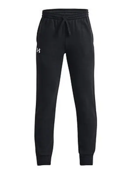 Under Armour Boys Rival Fleece Joggers - Black/White, Size M=9-10 Years