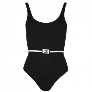 Calvin Klein Core Scoop Back Swimsuit - Black BEH