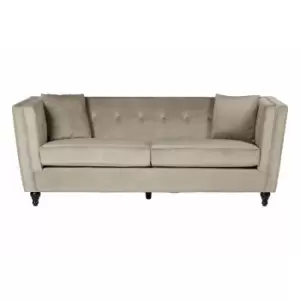 Premier Housewares Ferris Mink Velvet 3 Seat Sofa