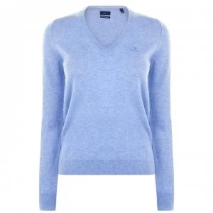 Gant Gant V neck Jumper - Lake Blue Mel