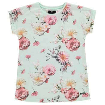 Firetrap Boyfriend All Over Print T Shirt Junior Girls - Minty