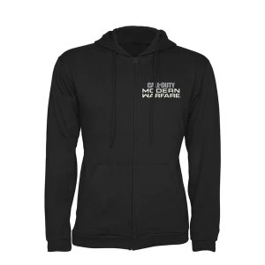 Call of Duty: Modern Warfare Logo Mens X-Large Full Length Zipper Hoodie - Black