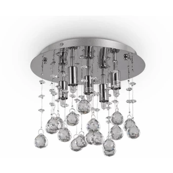 Ideal Lux Lighting - Ideal Lux Moonlight - 5 Light Small Ceiling Pendant Chrome, G9