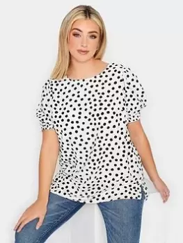 Yours Short Sleeve Blouse, White, Size 30-32, Women